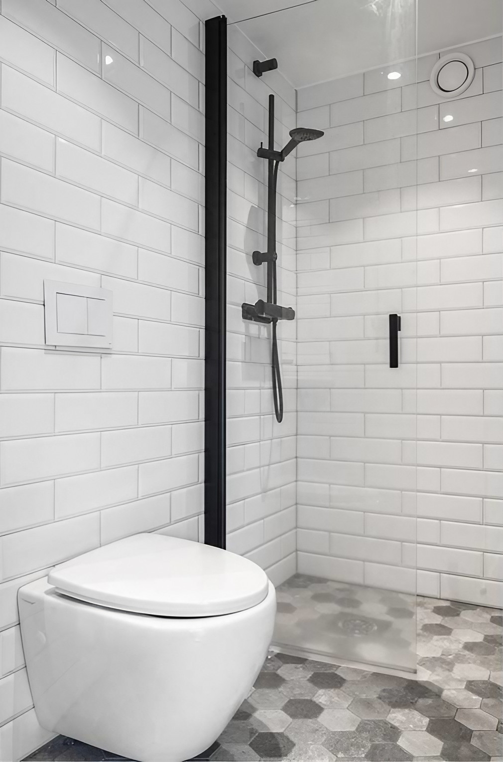 salle de bain blanche et tomettes grises salle de bain blanche et tomettes grises