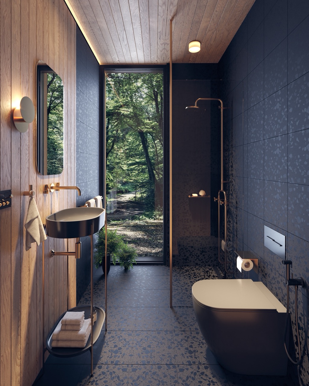 salle de bain maison en bois