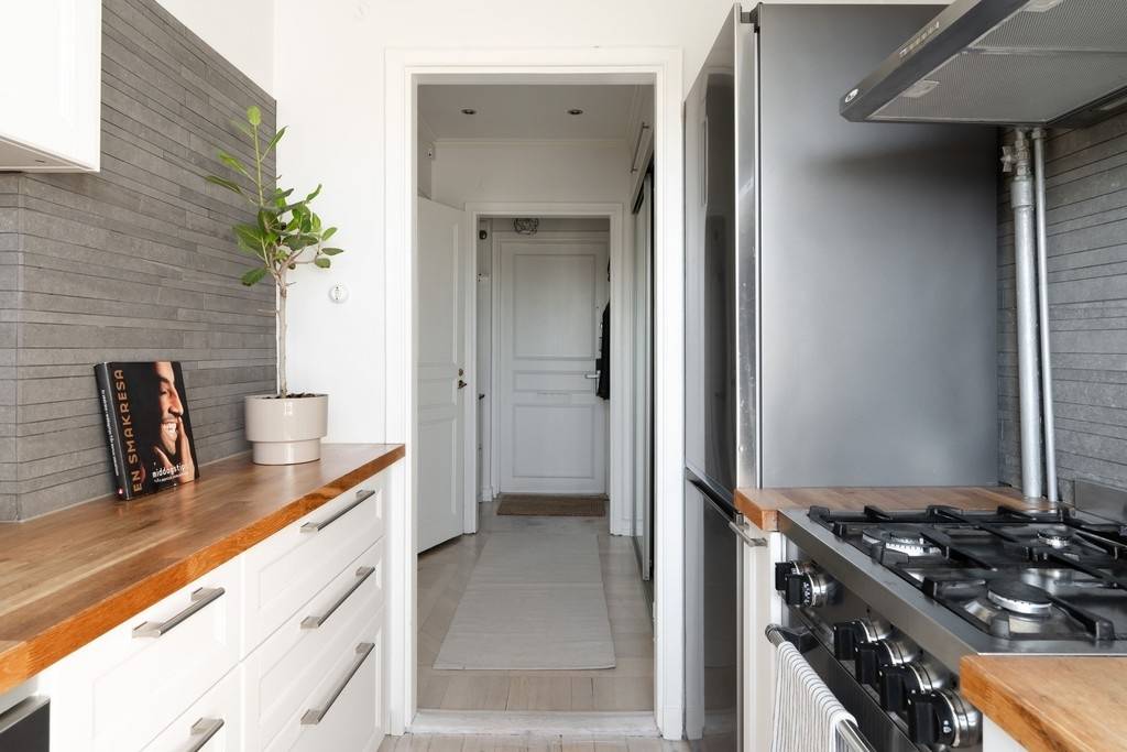 cuisine blanche et bois studio 32m2