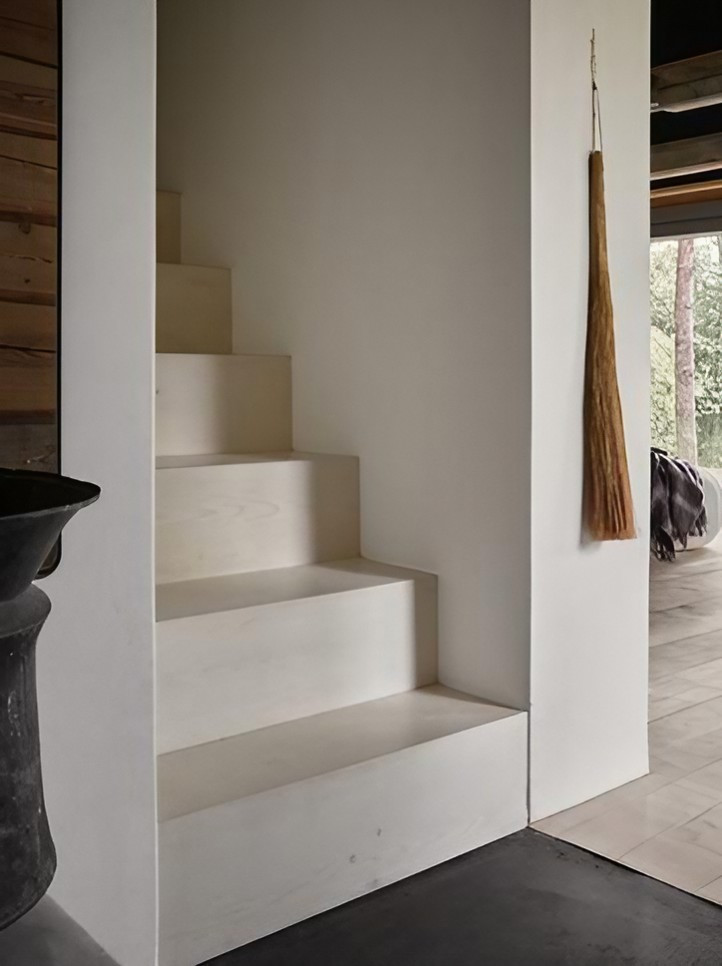 escalier microciment maison en bois Vipp Salaca River Lettonie escalier microciment maison en bois Vipp Salaca River Lettonie