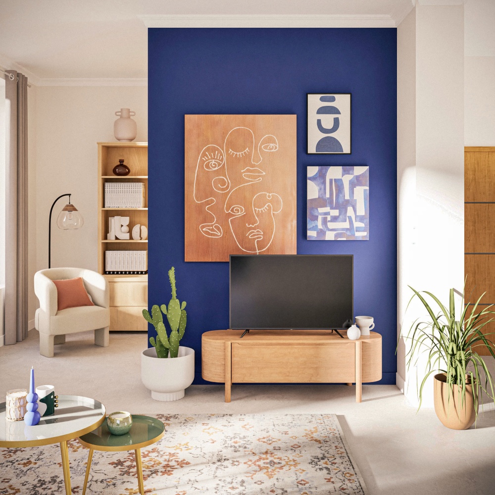salon mur bleu Catalogue Maisons du Monde automne/hiver 2024/2025 salon mur bleu Catalogue Maisons du Monde automne/hiver 2024/2025