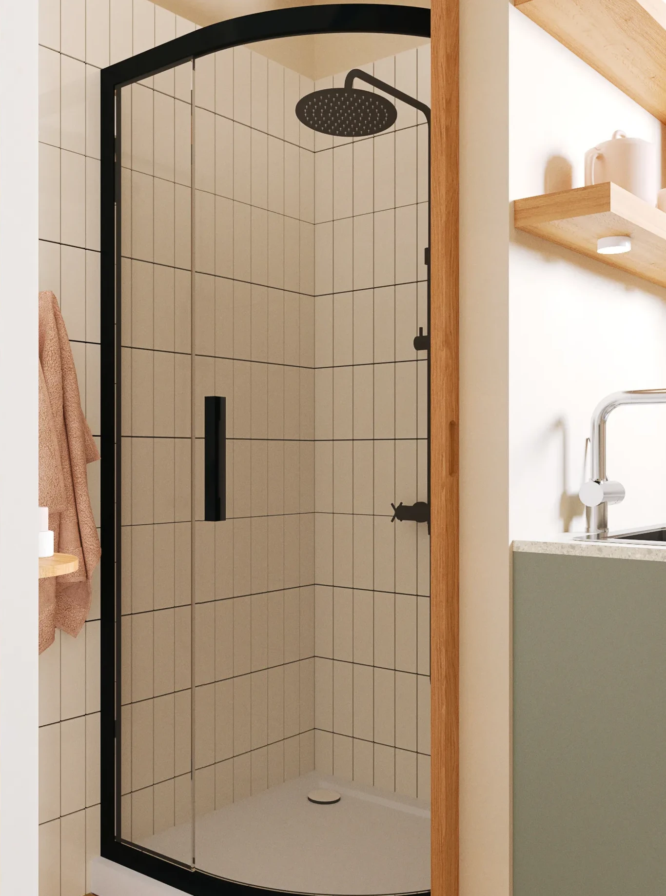 salle de bain appartement par Nooks+Crannies Studio