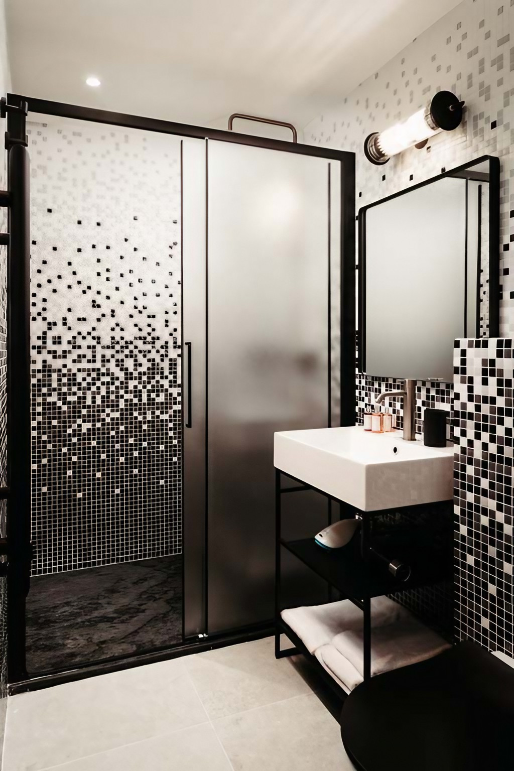 salle de bain mosaique appartement 50m2 Paris salle de bain mosaique appartement 50m2 Paris