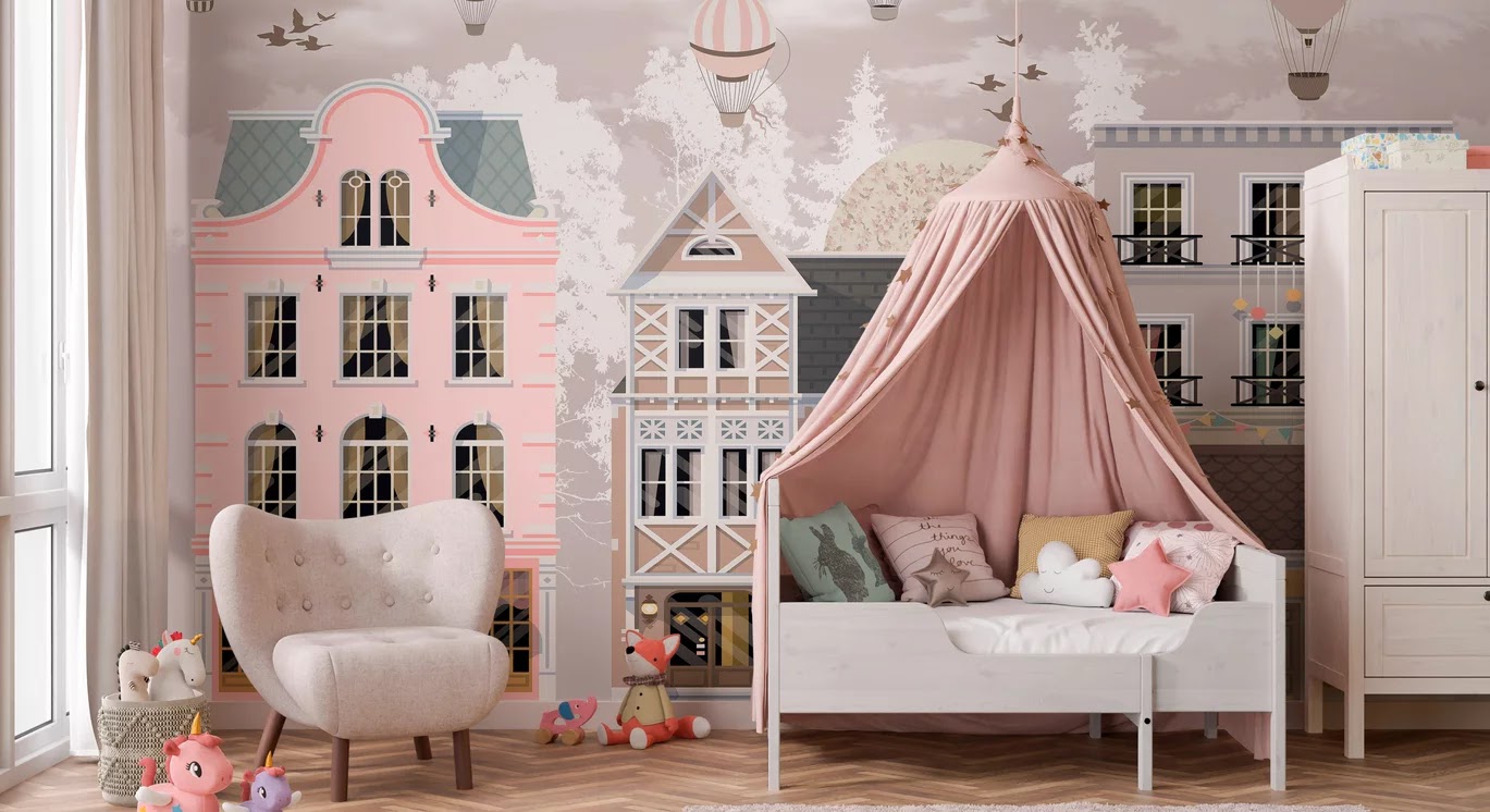 chambre d'enfant avec papier-peint panoramique Photowall