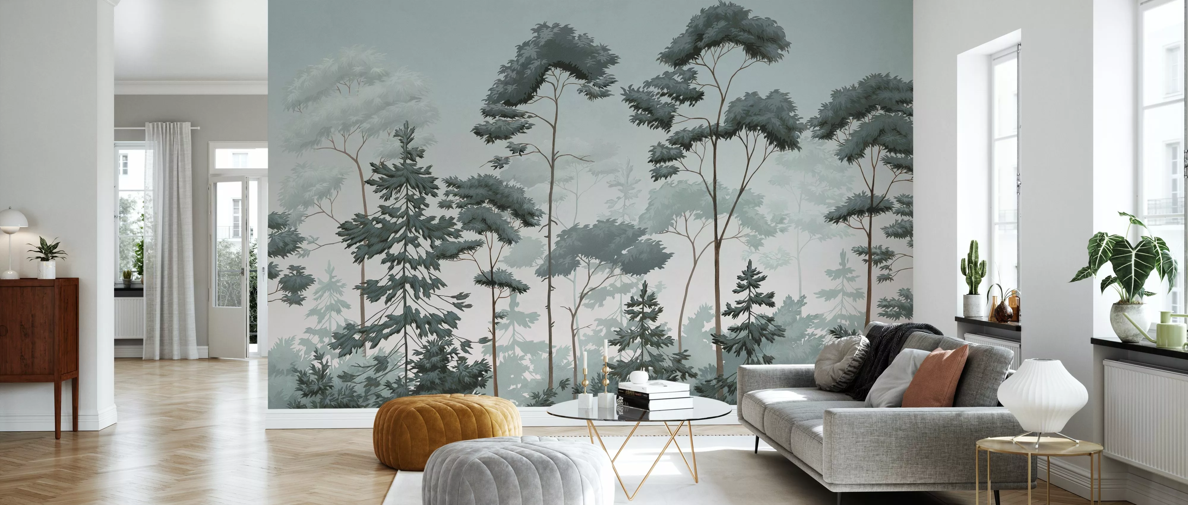 salon décoration design avec papier-peint panoramique Photowall