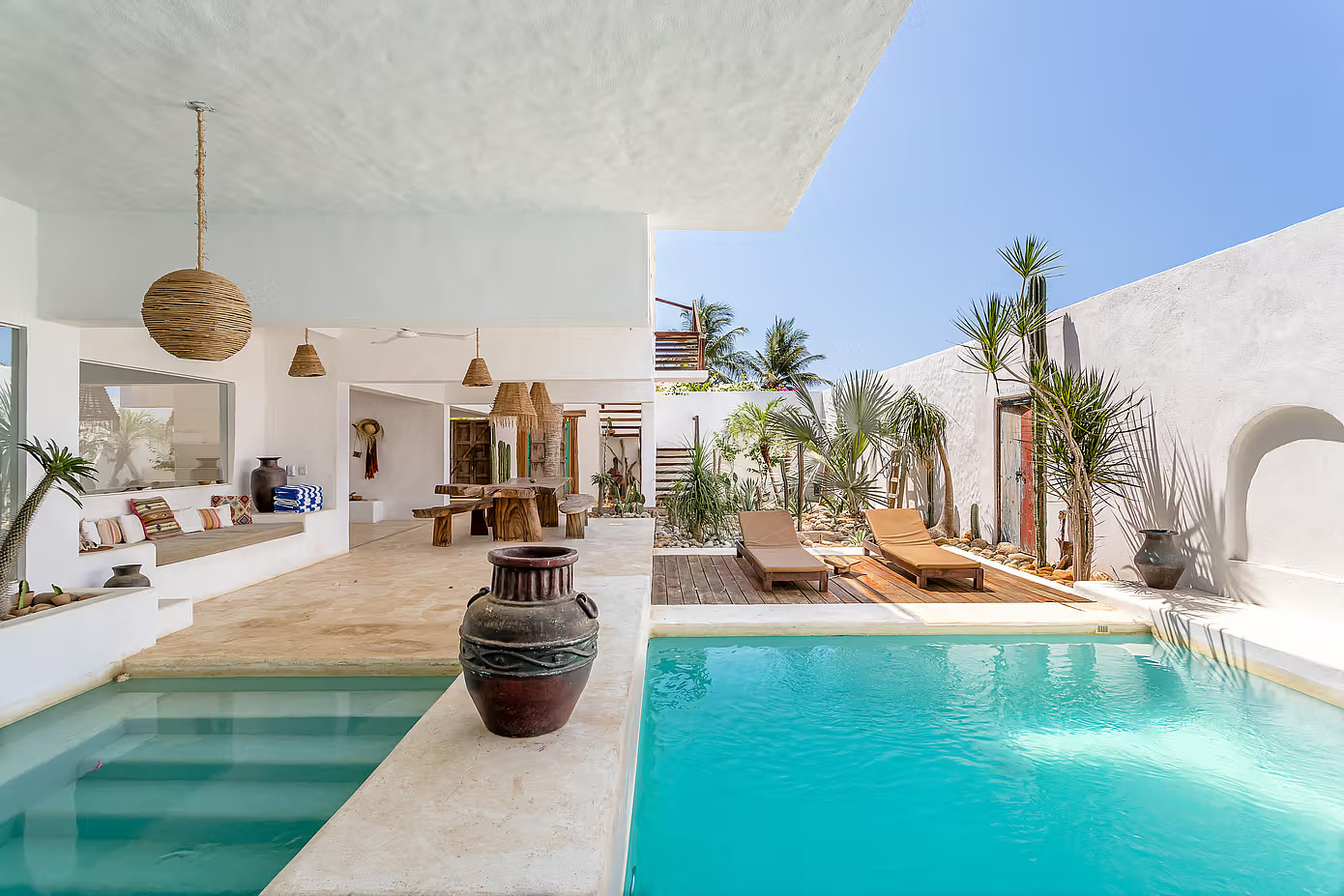terrasse avec piscine maison de plage Casa Alegria Puerto Escondido Mexique terrasse avec piscine maison de plage Casa Alegria Puerto Escondido Mexique