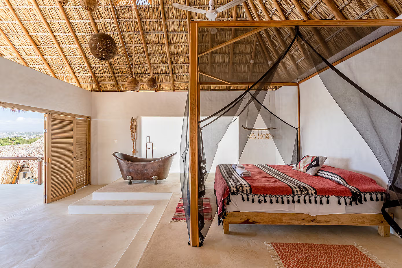chambre maison de plage Casa Alegria Puerto Escondido Mexique chambre maison de plage Casa Alegria Puerto Escondido Mexique