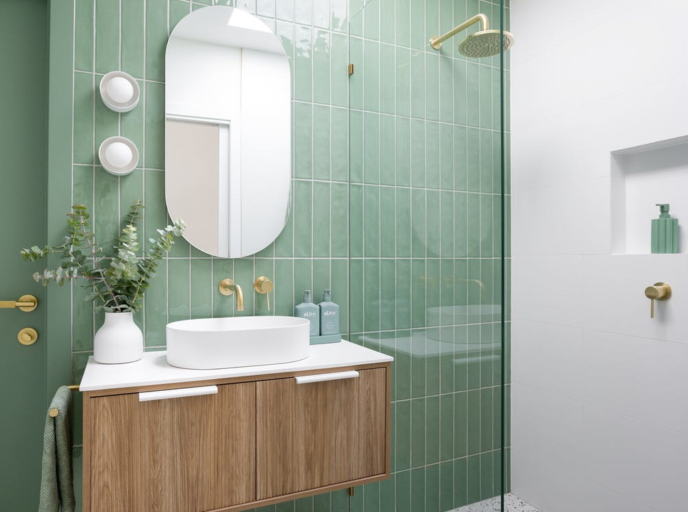 salle de bain design verte et bois salle de bain design verte et bois