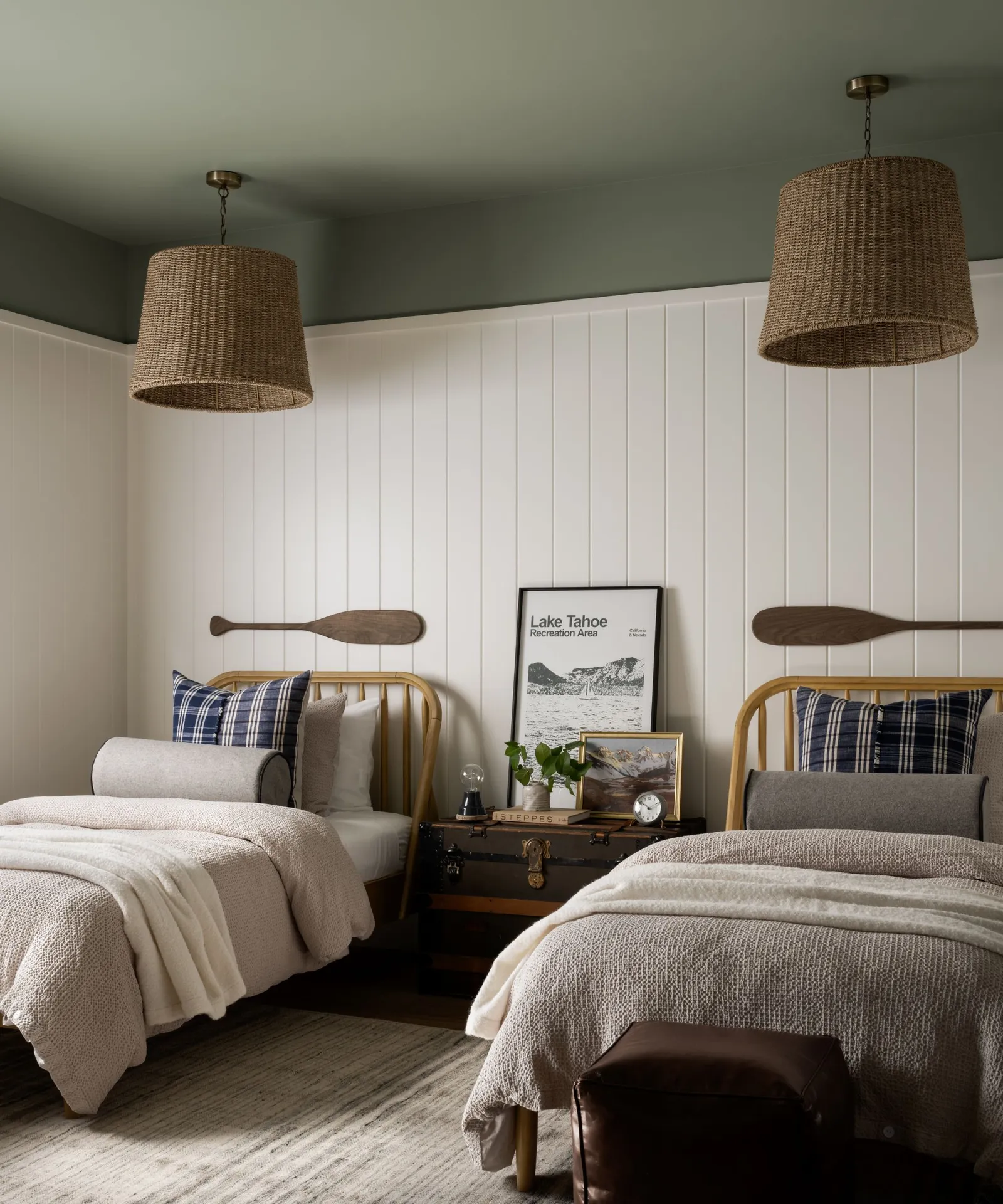 chambre à deux lits décoration contemporaine