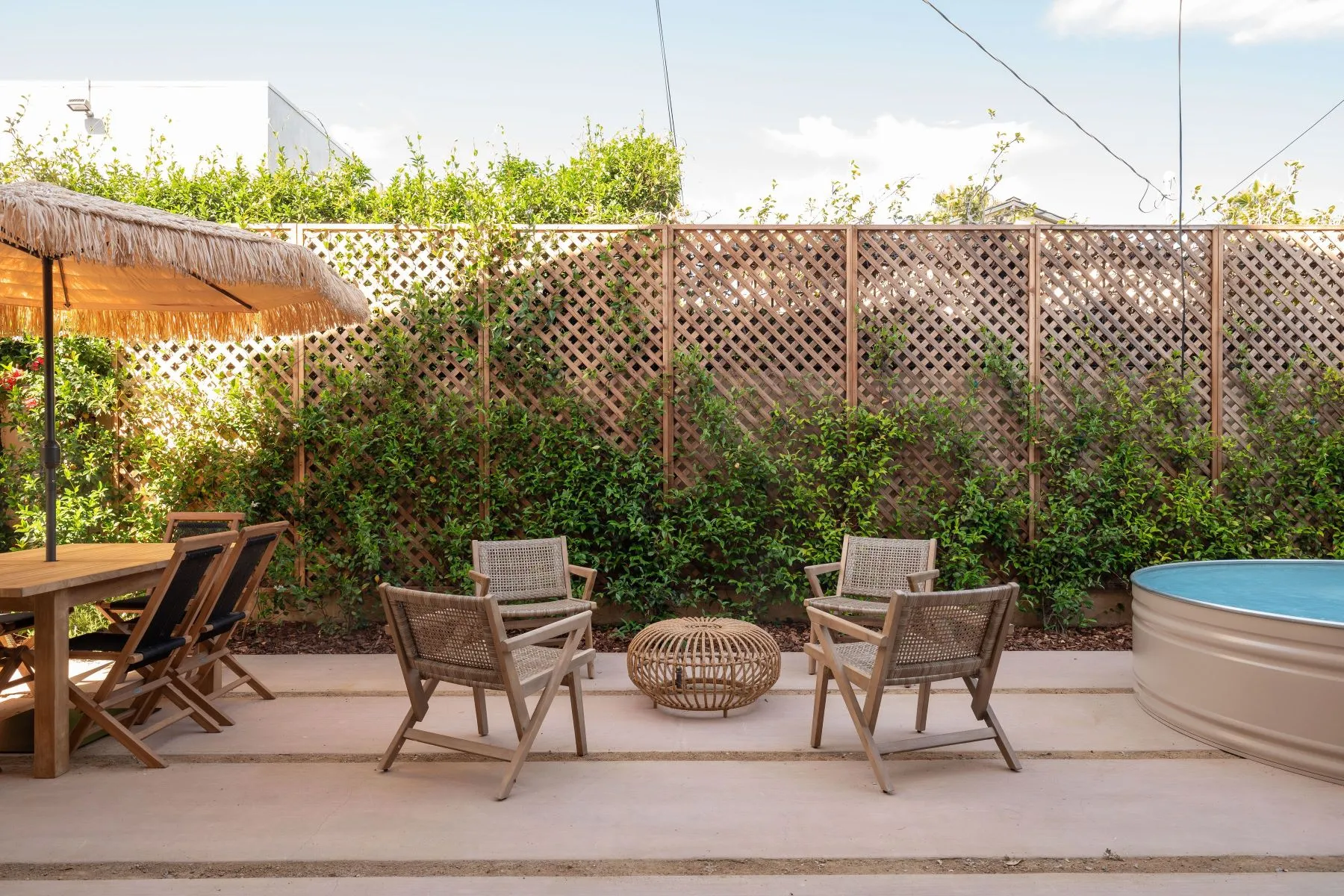 patio avec piscine abreuvoir