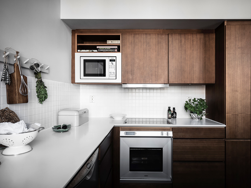 cuisine couleur noyer studio 26m2