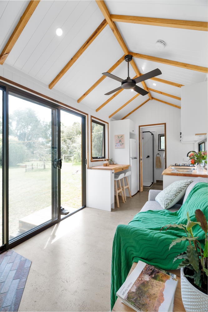 salon tiny house 18m2 Casuarina de Evergreen Houses Australia