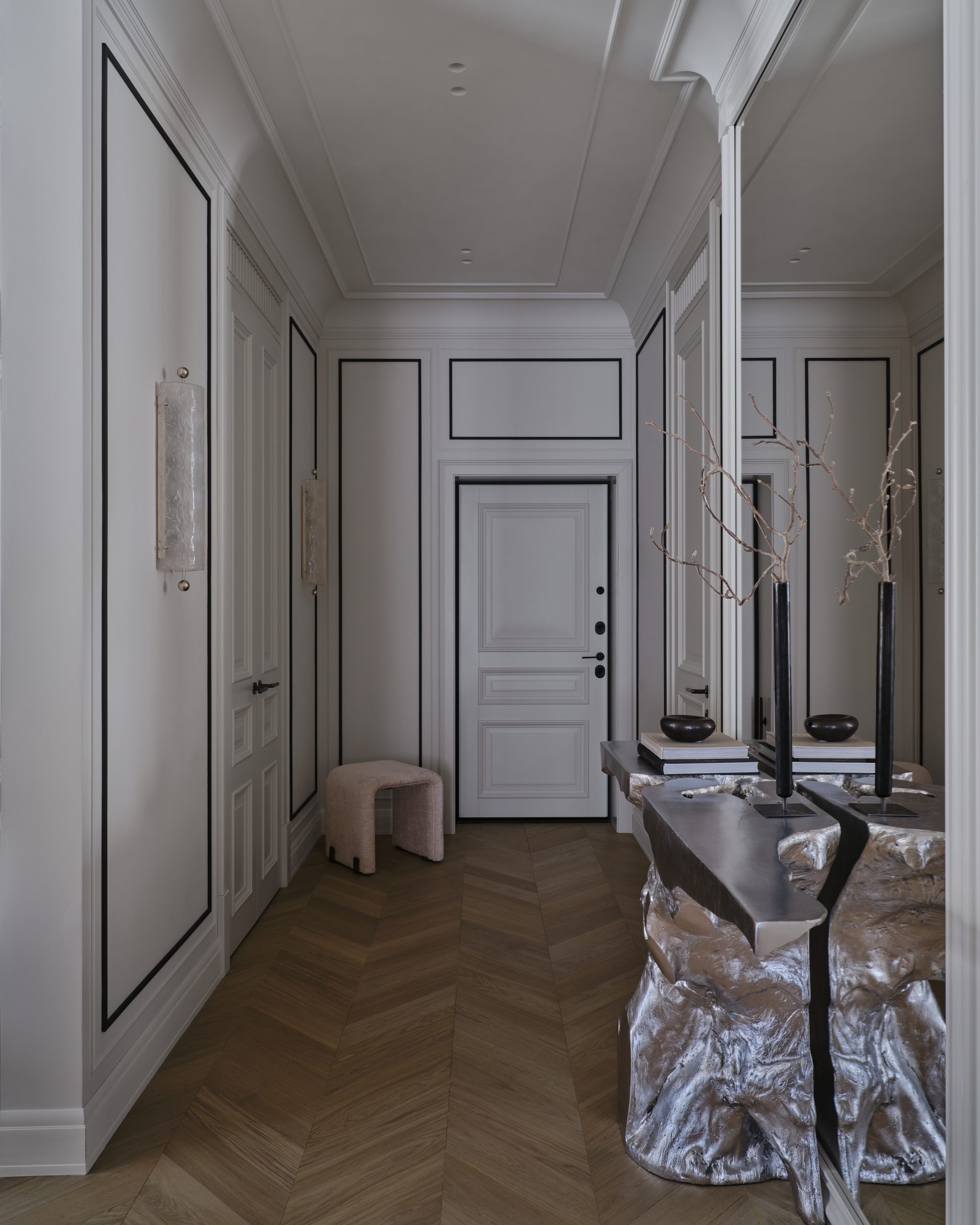 entrée avec console métal décoration contemporaine entrée avec console métal décoration contemporaine