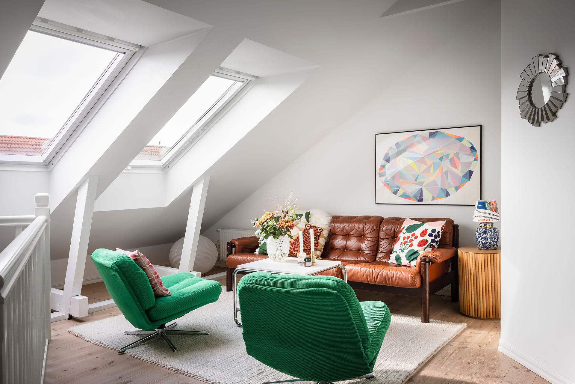 salon avec velux décoration scandinave vintage salon avec velux décoration scandinave vintage
