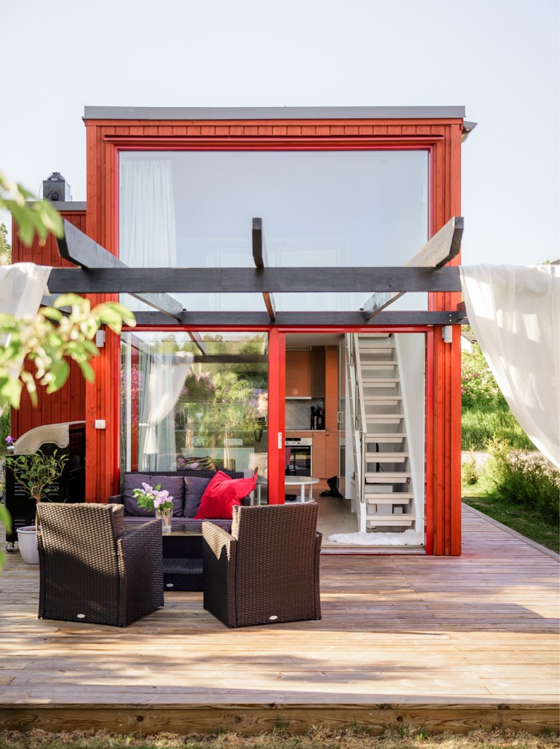 petite maison 33m2 façade rouge petite maison 33m2 façade rouge