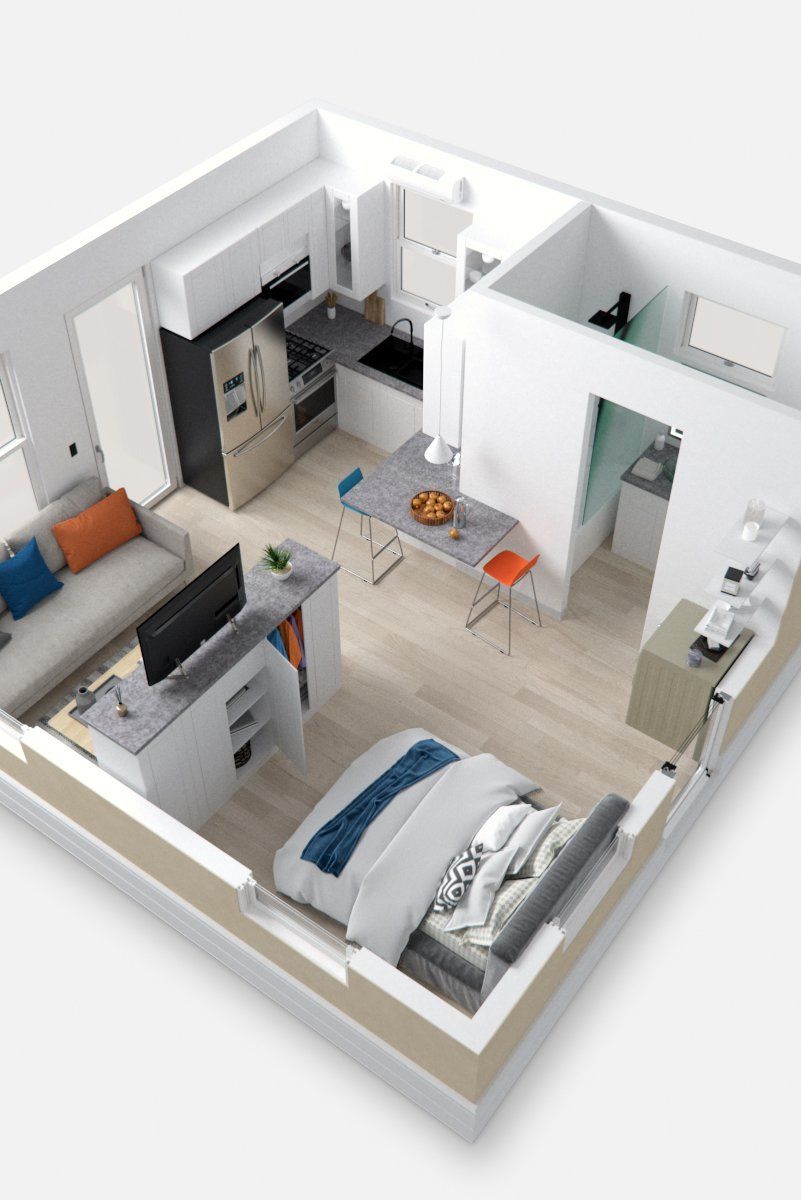 plan 3D petite maison 35m2 La Casita Boxabl plan 3D petite maison 35m2 La Casita Boxabl