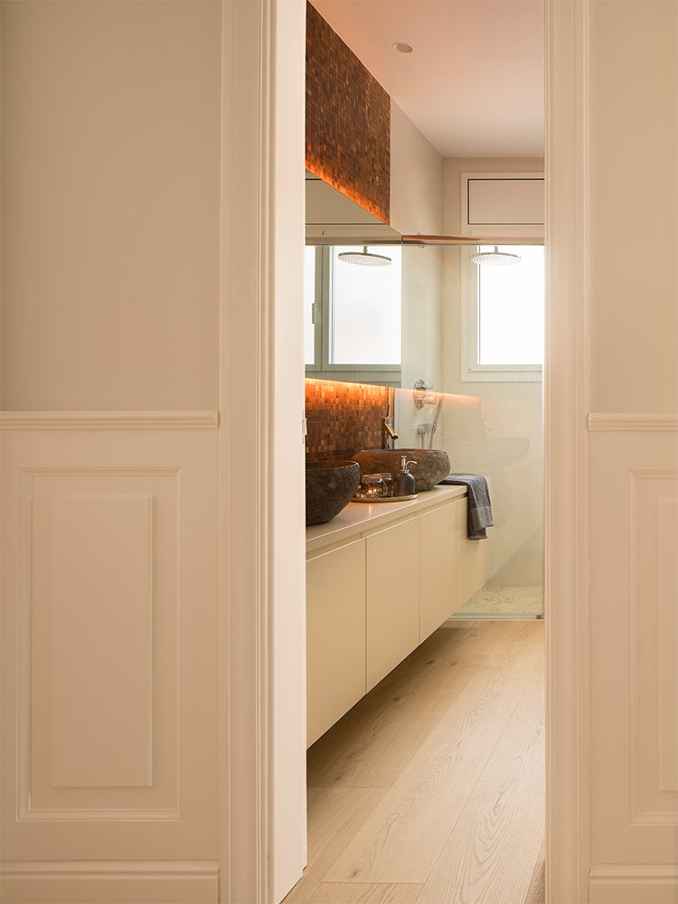 salle de bain vasques en pierre décoration contemporaine