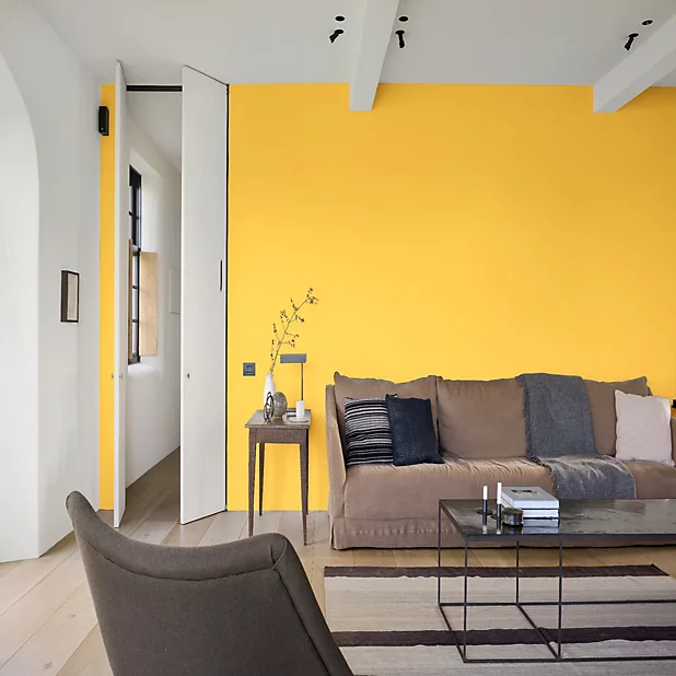 salon mur jaune Eclat de Joie Dulux valentine couleur de l salon mur jaune Eclat de Joie Dulux valentine couleur de l'année 2025