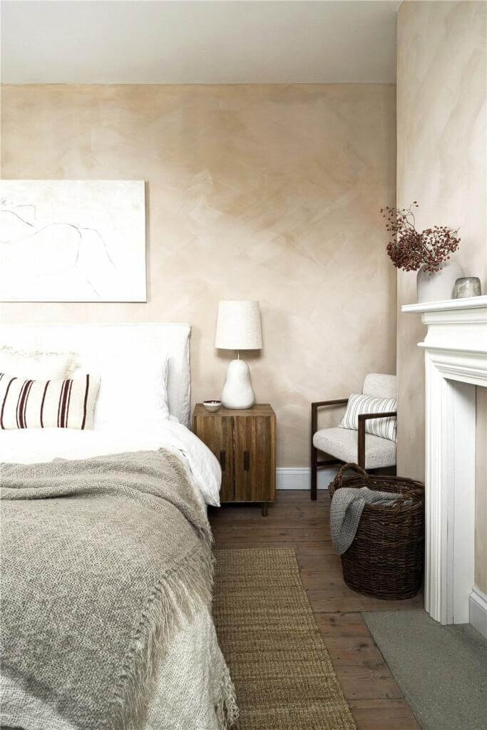 chambre avec cheminée ancienne décoration contemporaine
