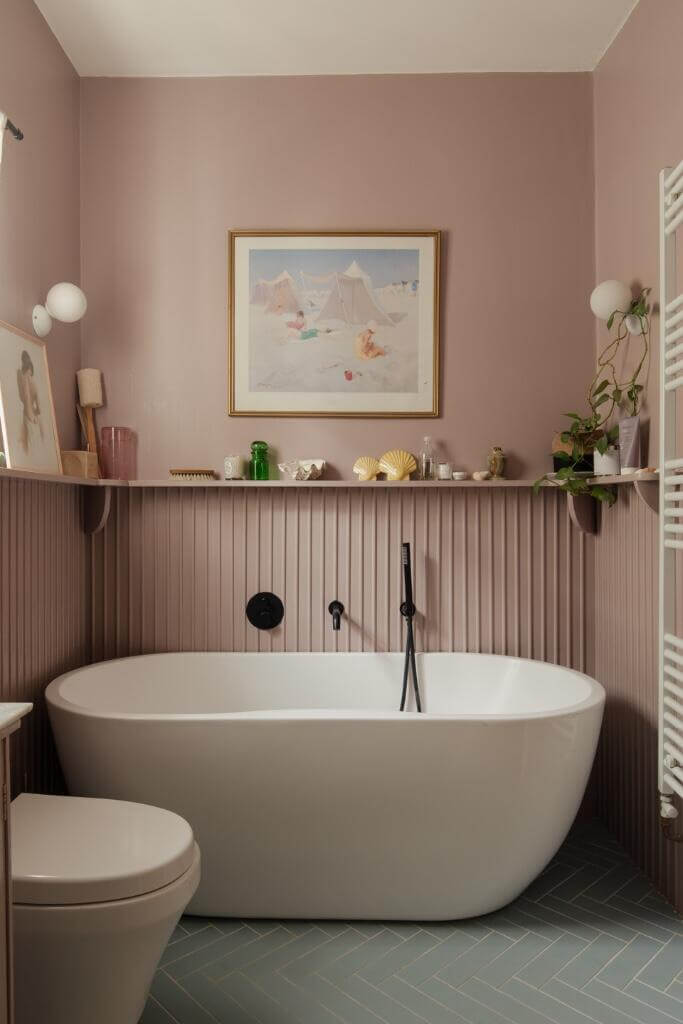 salle de bain rose maison Londres salle de bain rose maison Londres