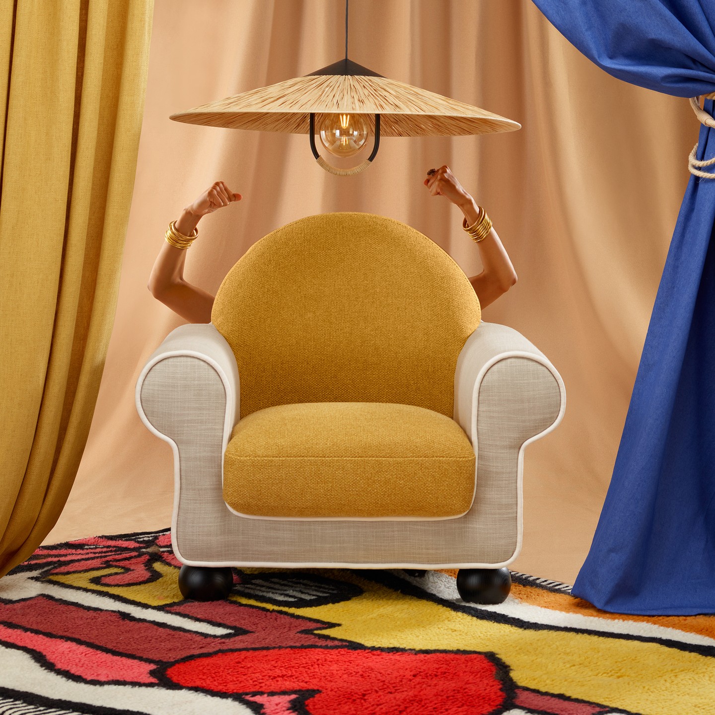 fauteuil club tissu