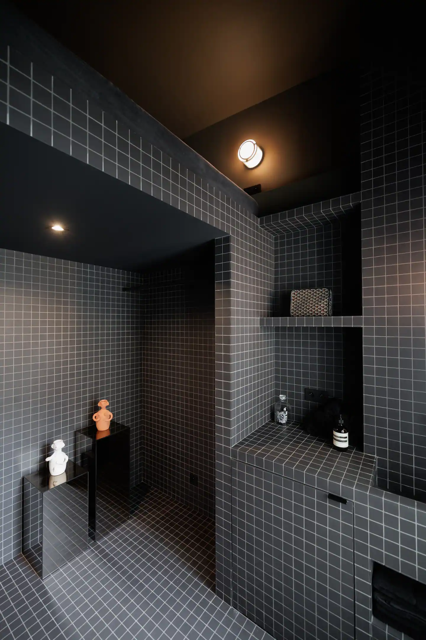 salle de bain carrelage noir appartement Paris