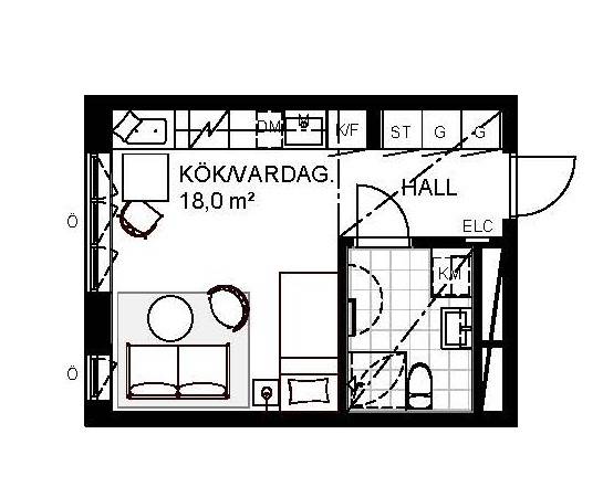 plan studio 26m2 plan studio 26m2
