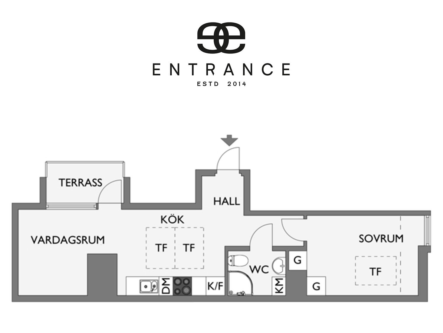 plan deux-pièces 36m2