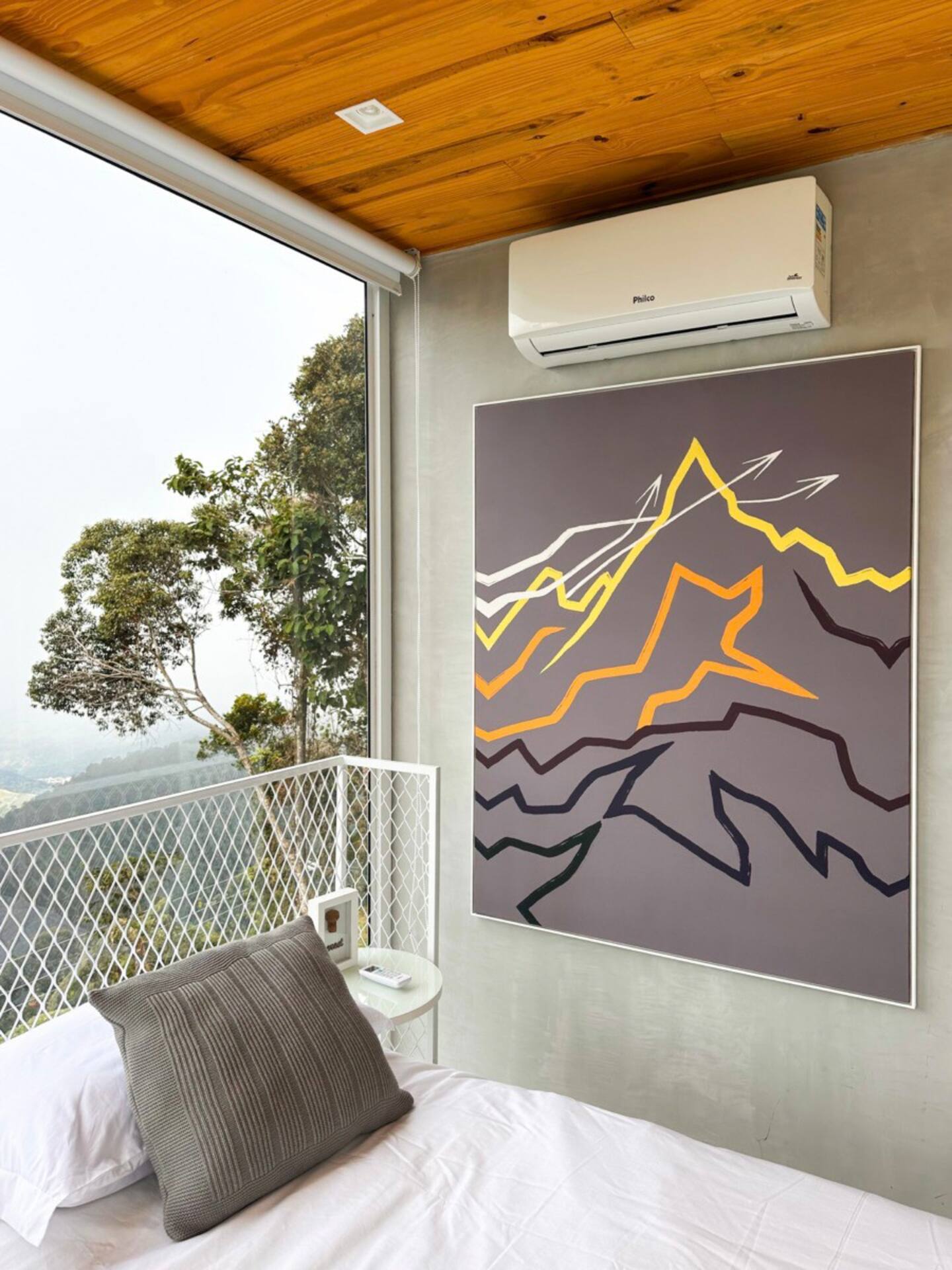 chambre avec baie vitrée