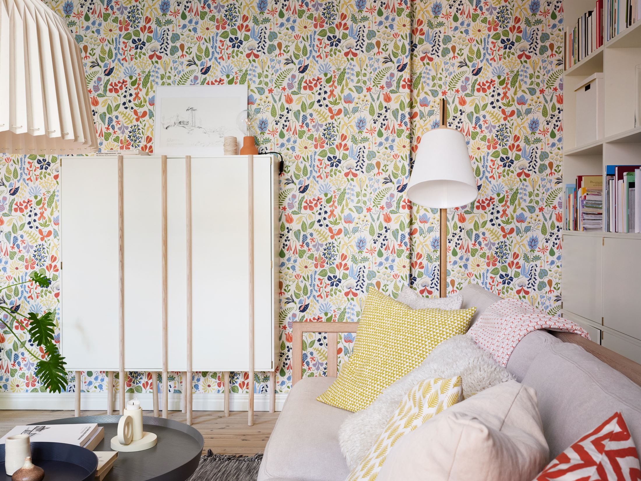 salon avec papier-peint décoration scandinave salon avec papier-peint décoration scandinave