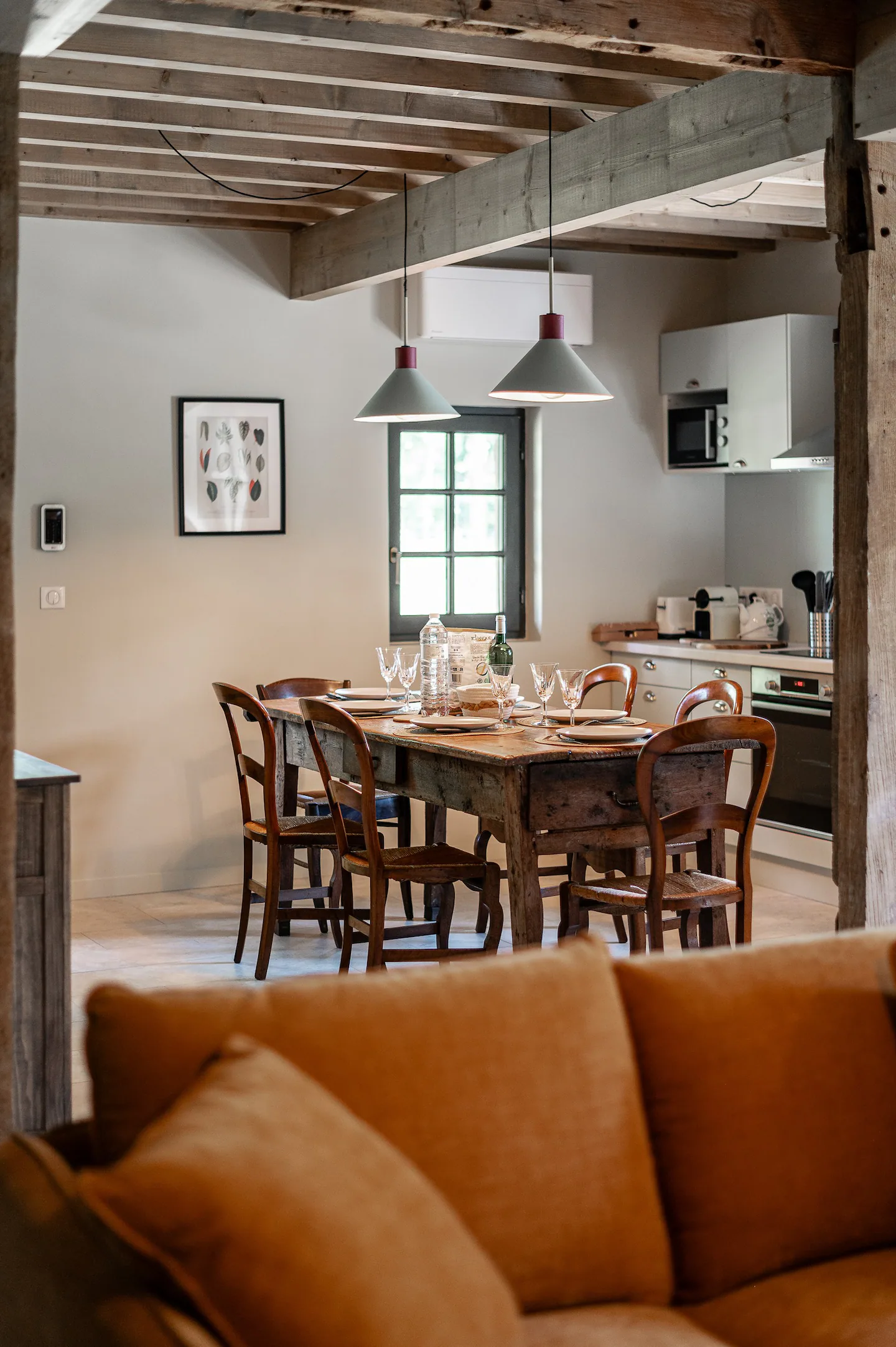 cuisine rustique chic avec poutres