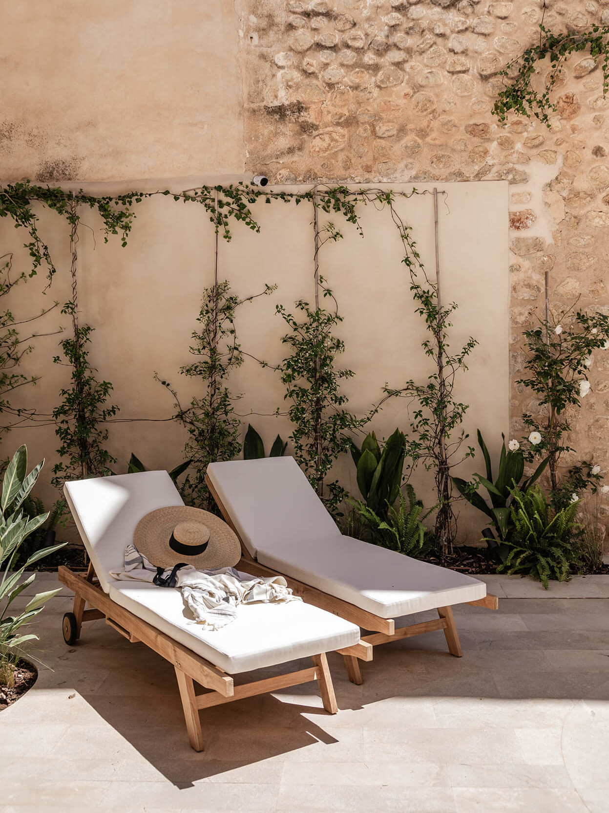 jardin maison en pierres
