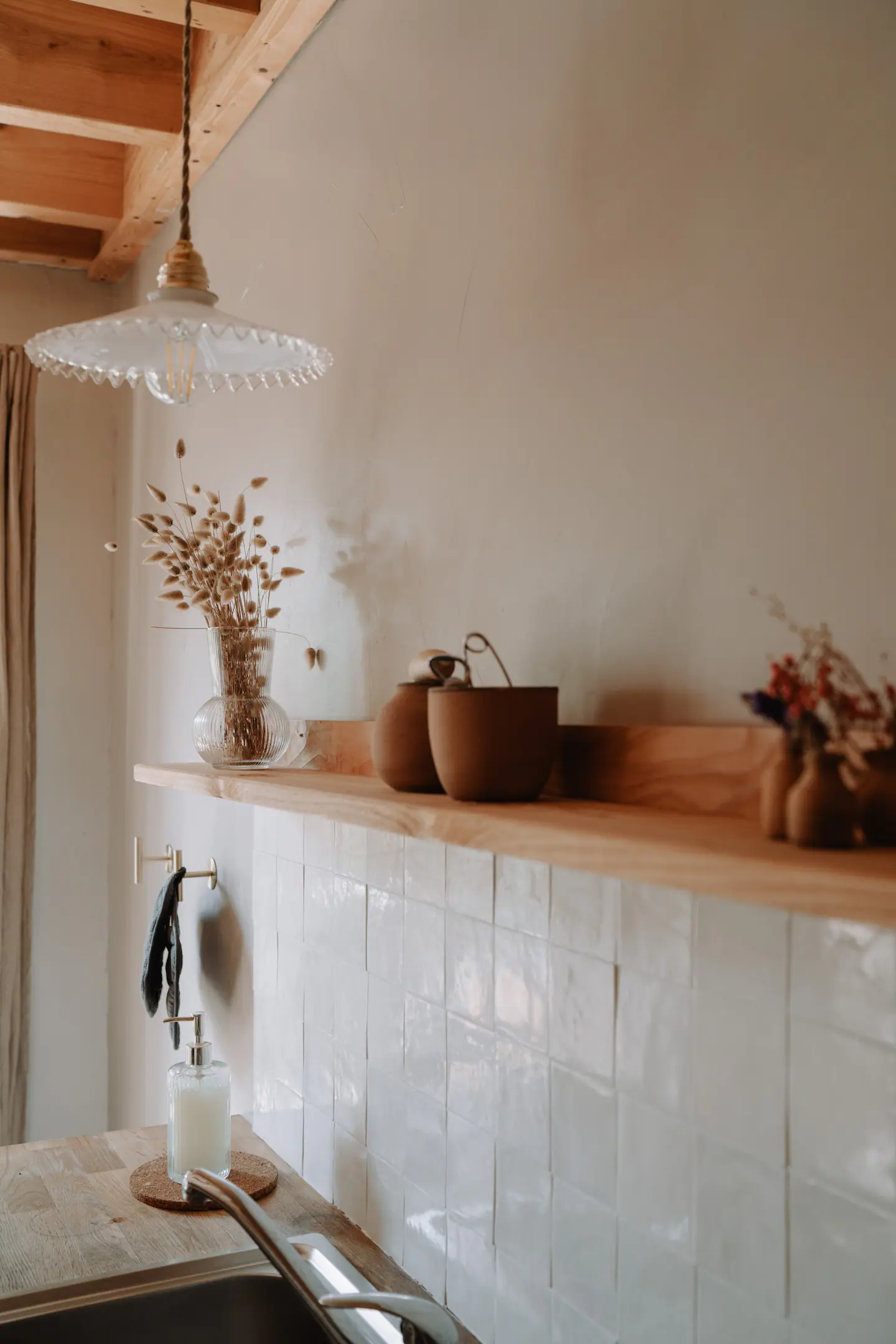 cuisine bois carrelage blanc