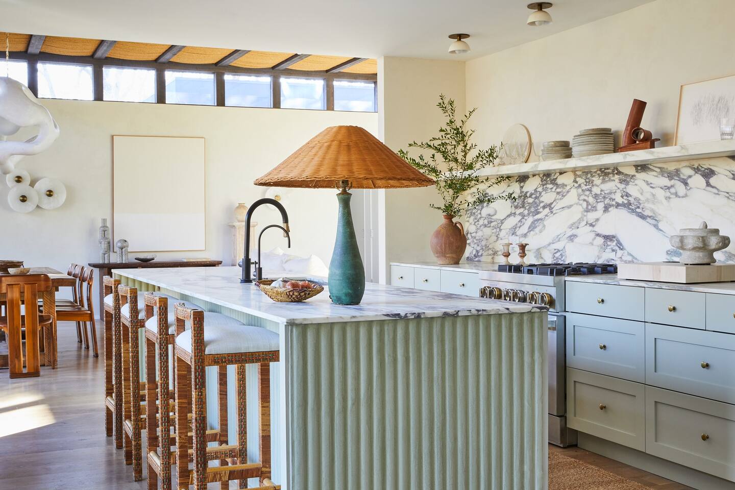 cuisine verte maison contemporaine Hamptons designer Athena Calderone