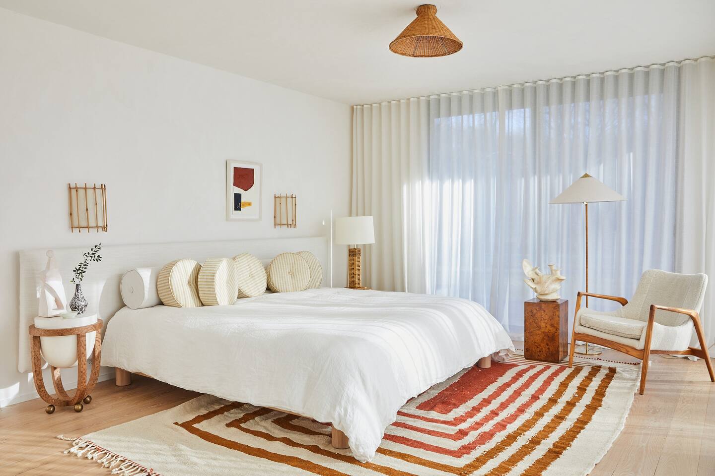 chambre maison contemporaine Hamptons designer Athena Calderone