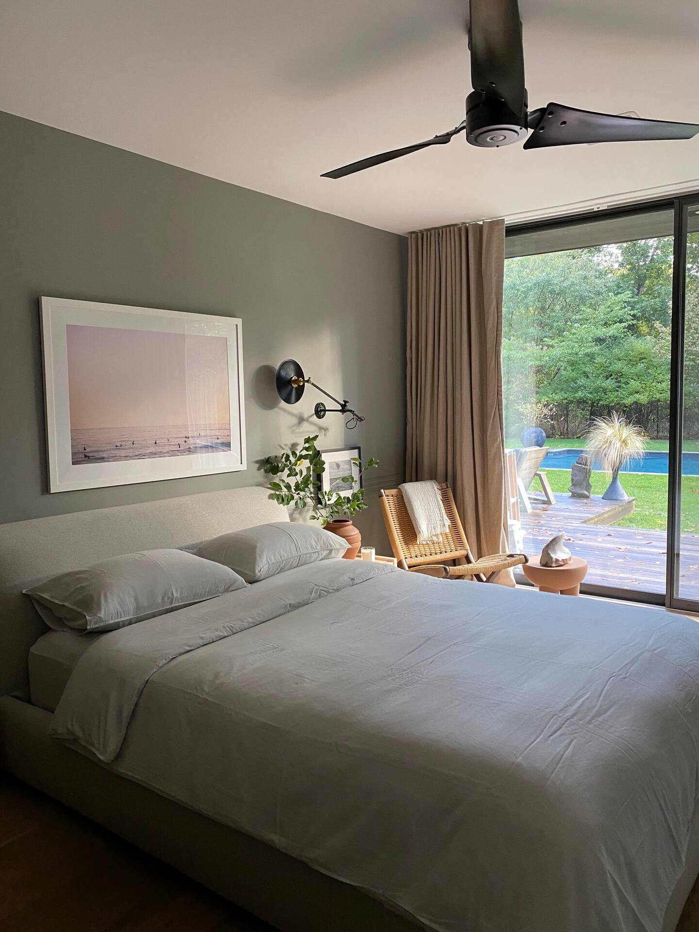 chambre mur vert