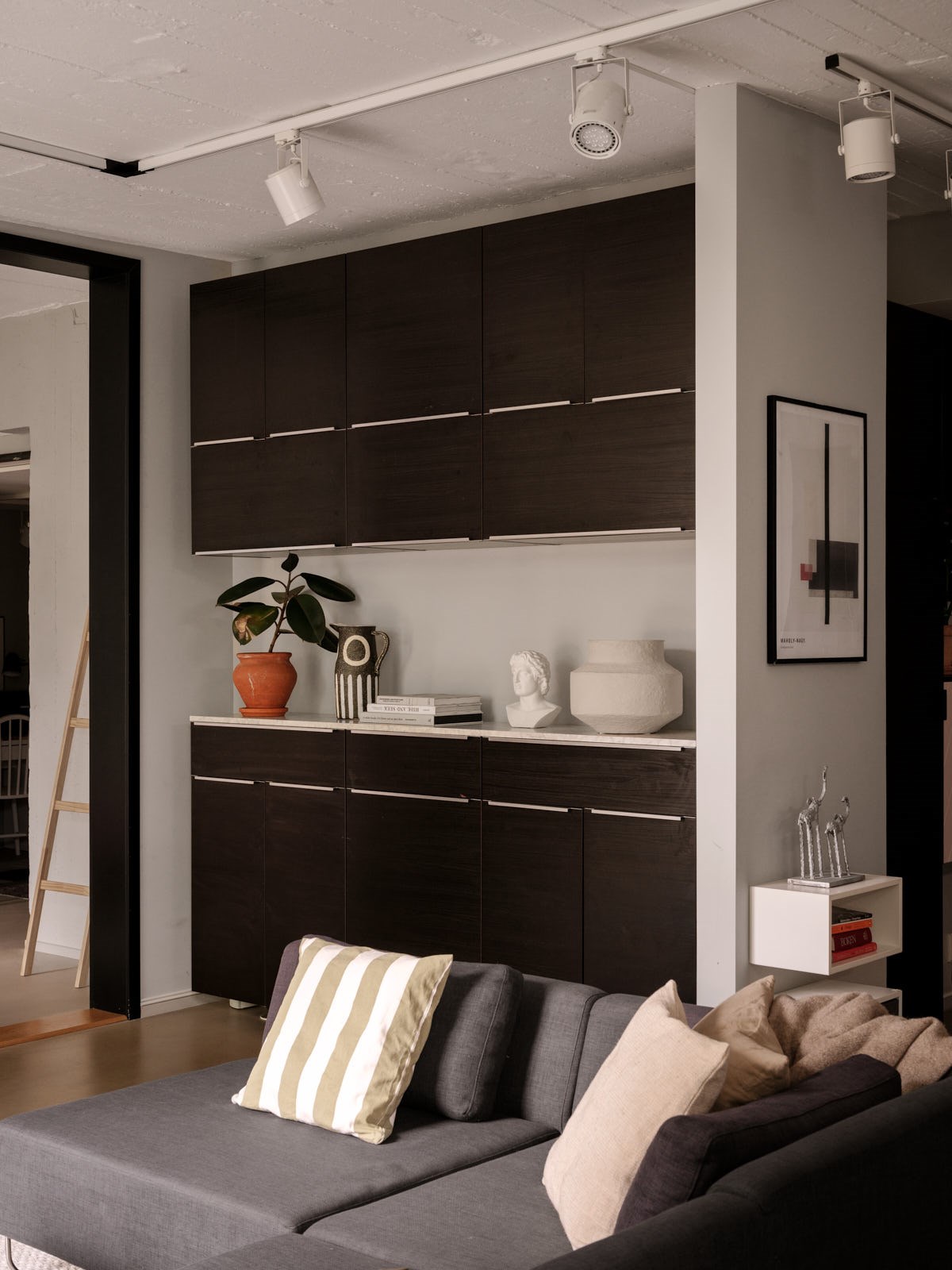 salon et cuisine appartement 155m2 décoration scandinave et industrielle