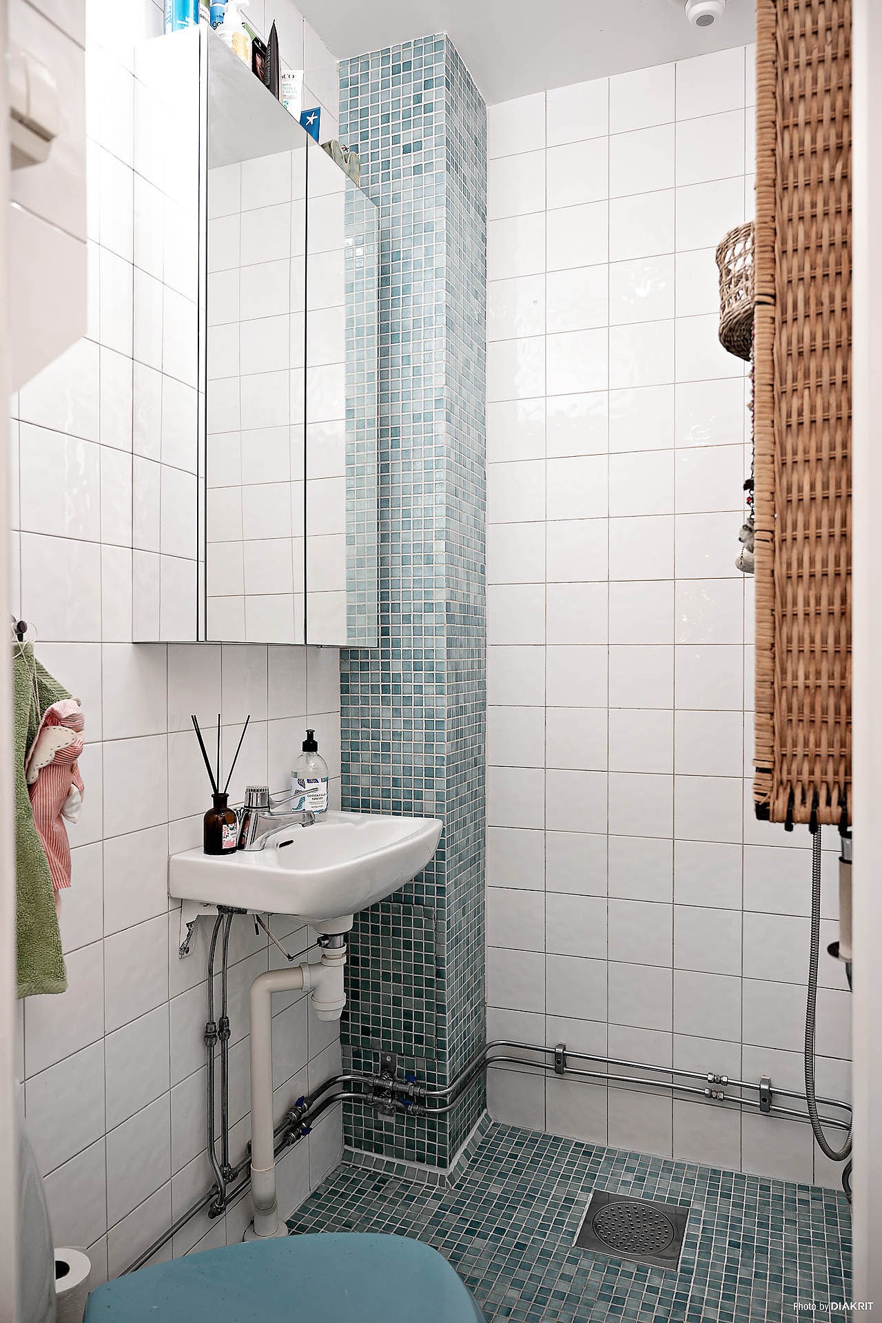 salle d'eau avec douche sans paroie