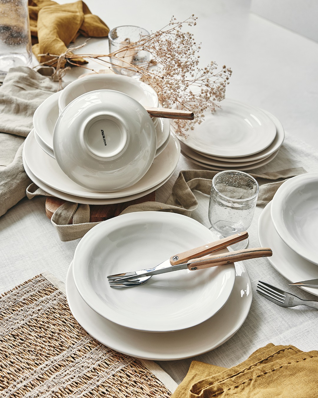 vaisselle blanche