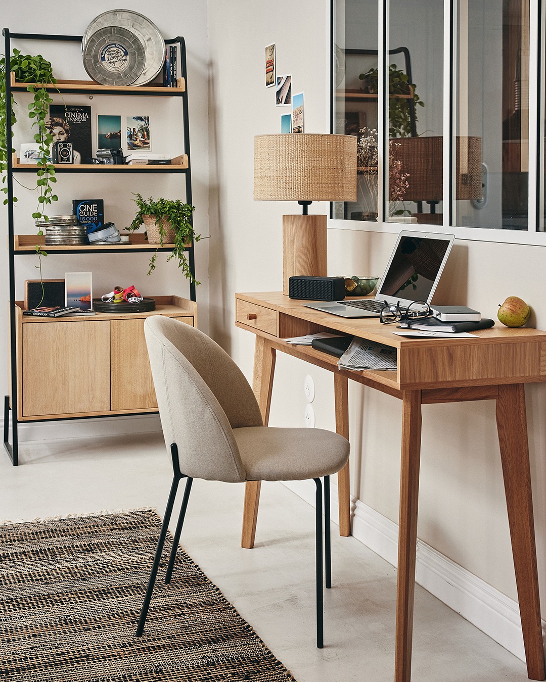 espace bureau décoration naturelle maison décorée par Alinea