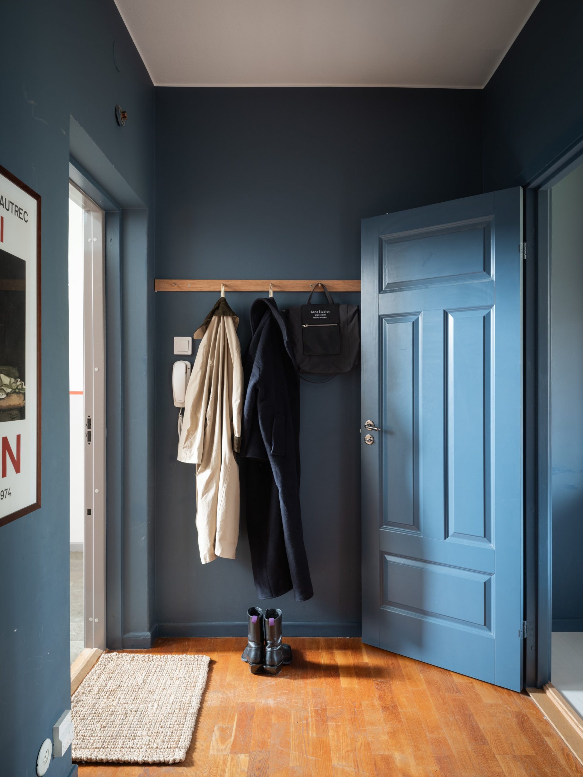 entrée bleue décoration scandinave deux-pièces 39m2 entrée bleue décoration scandinave deux-pièces 39m2