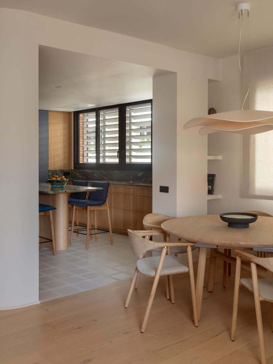 salle à manger décoration contemporaine et naturelle