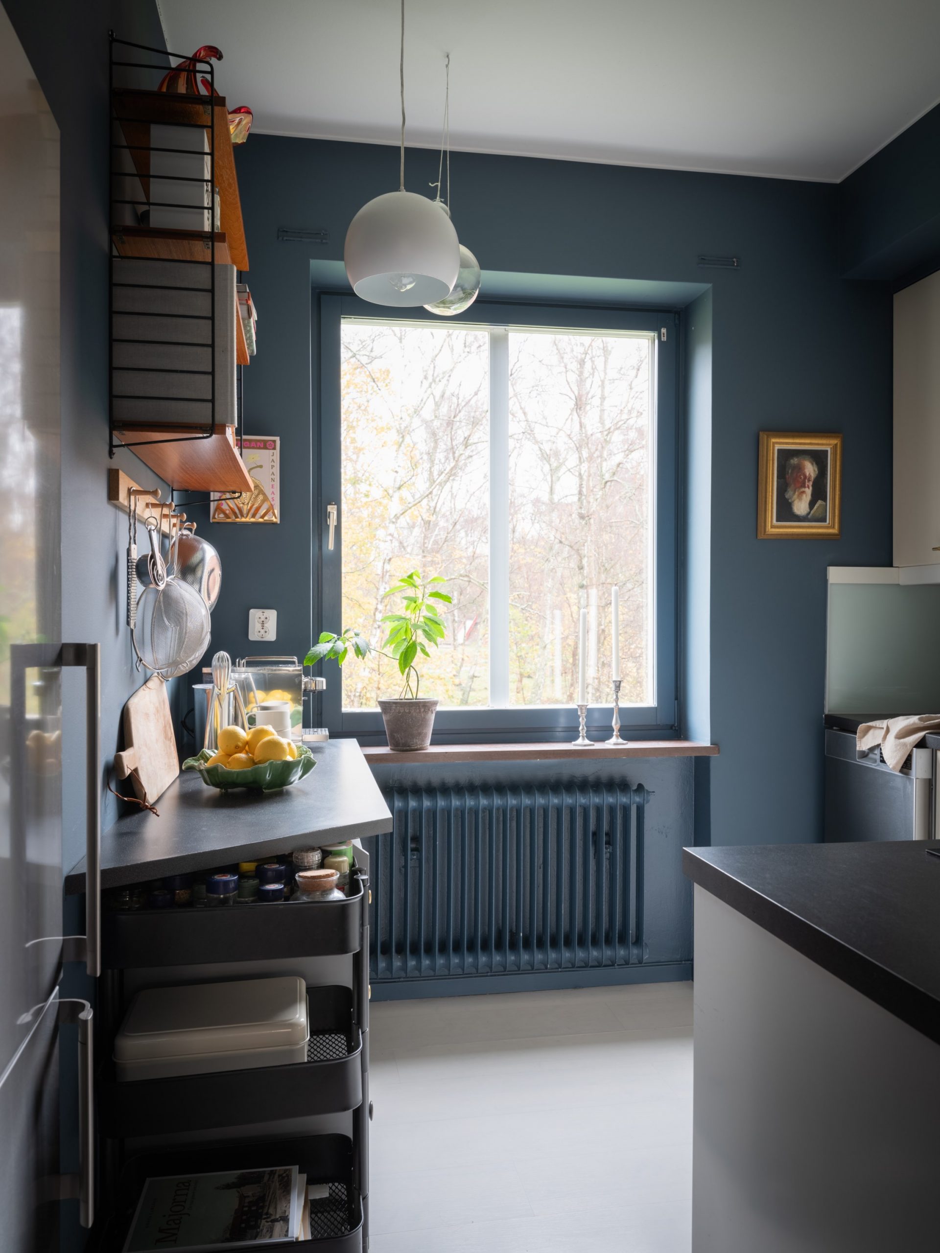 cuisine bleue décoration scandinave deux-pièces 39m2 cuisine bleue décoration scandinave deux-pièces 39m2