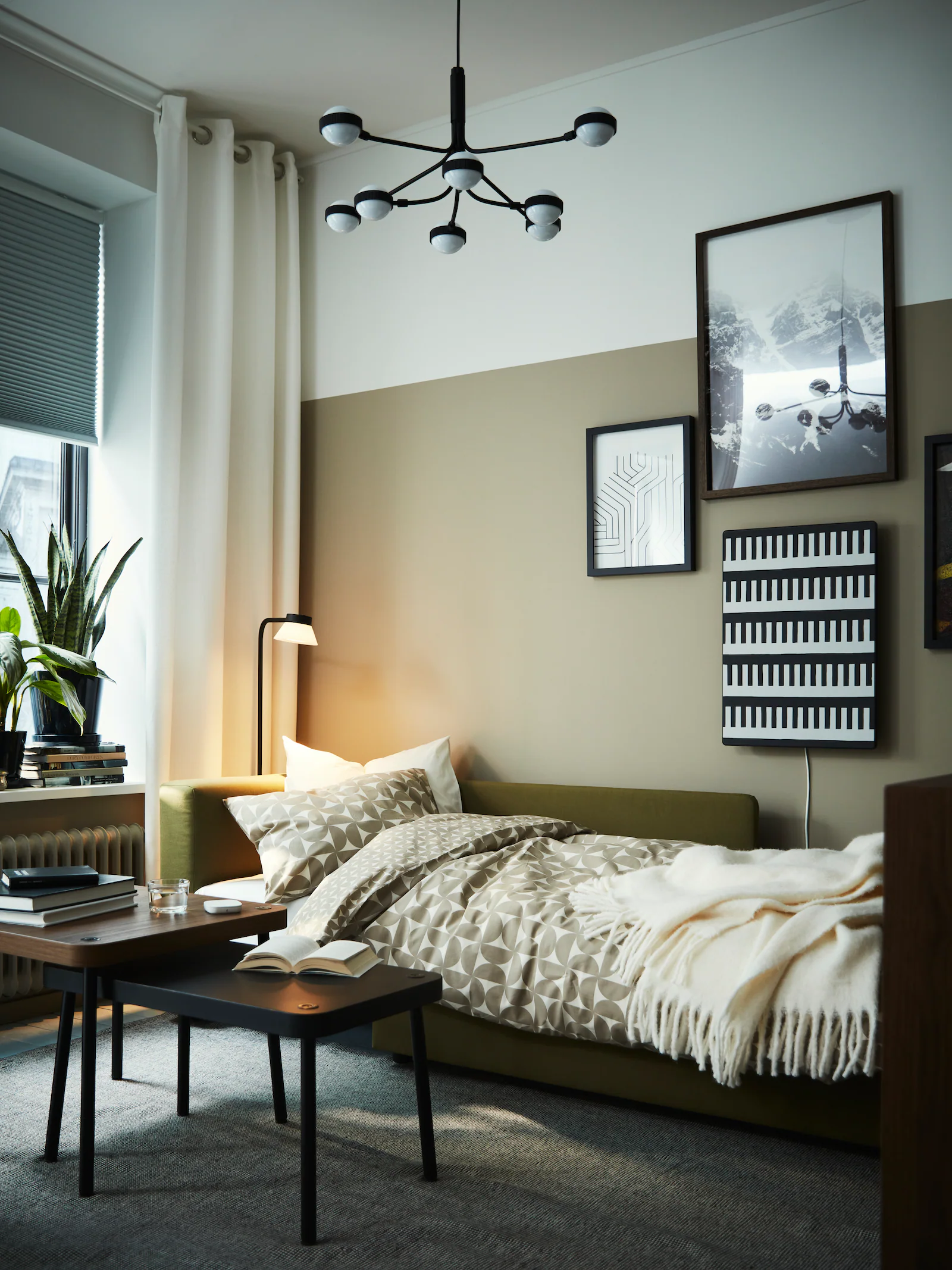 salon polyvalent IKEA aux couleurs inspirées par la nature
