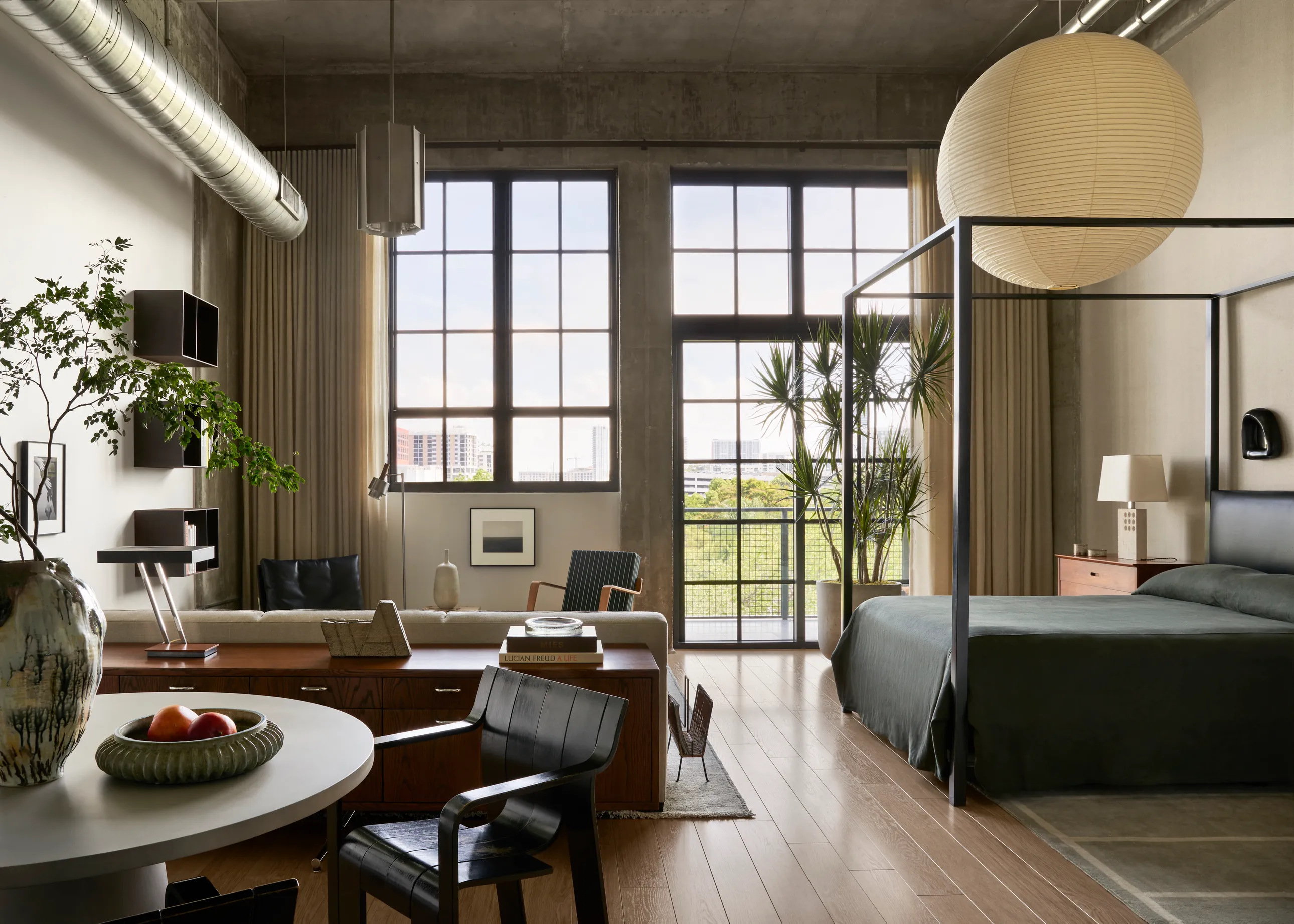 salon et chambre loft décoration contemporaine