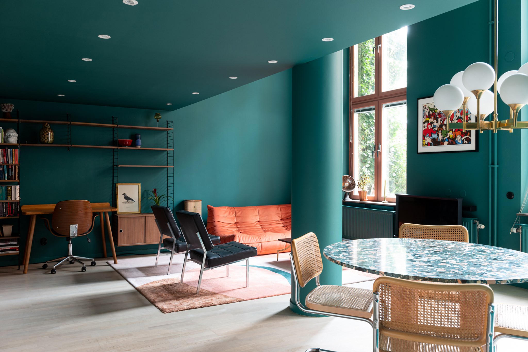 salon murs bleus duplex 95m2 salon murs bleus duplex 95m2