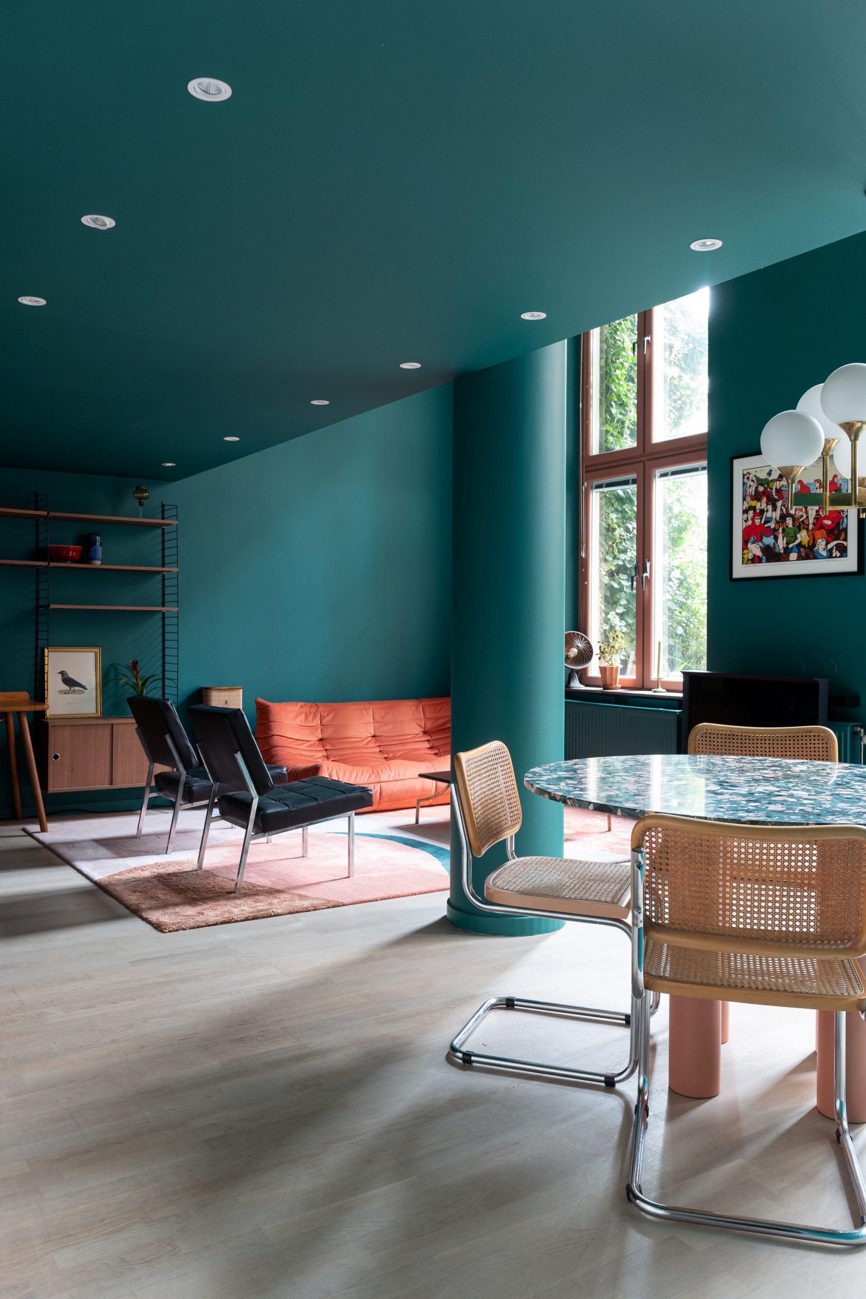 salon murs bleus duplex 95m2 salon murs bleus duplex 95m2