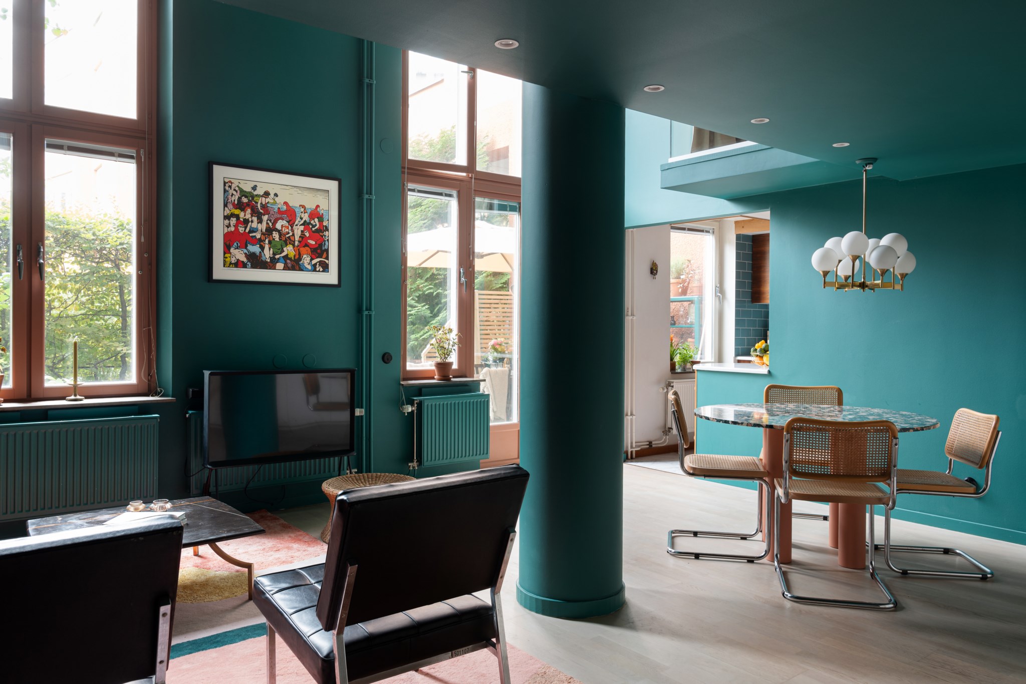 salon murs bleus duplex 95m2 salon murs bleus duplex 95m2