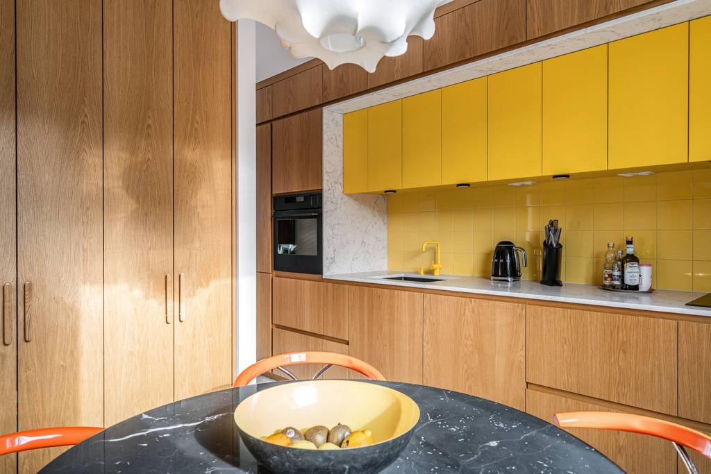 cuisine jaune et bois