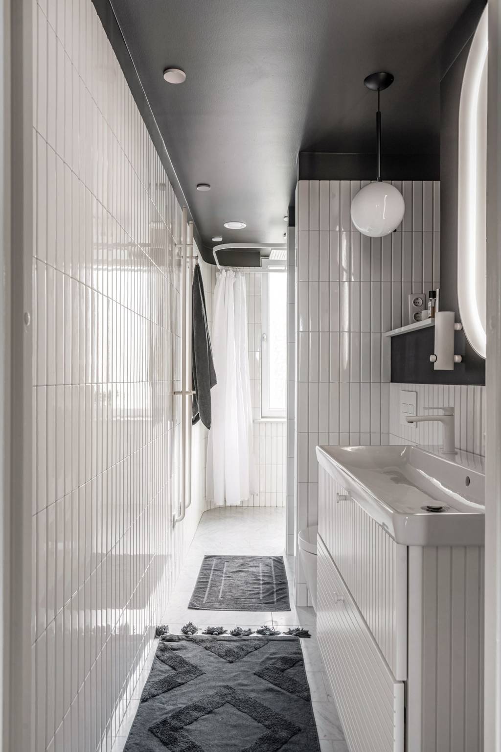 salle de bain blanche design appartement 87m2